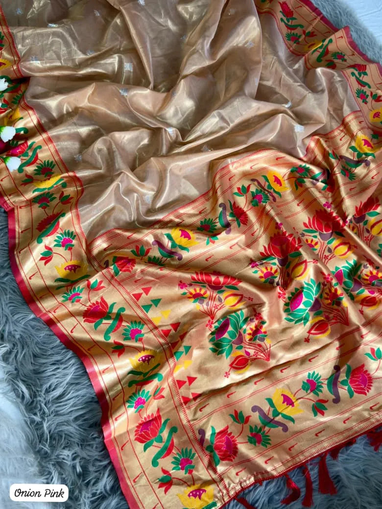 Lotus Organza Tissue Silk Saree