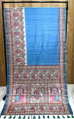 Tussar Silk Madhubani Digital Printed Saree