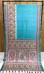 Tussar Silk Madhubani Digital Printed Saree