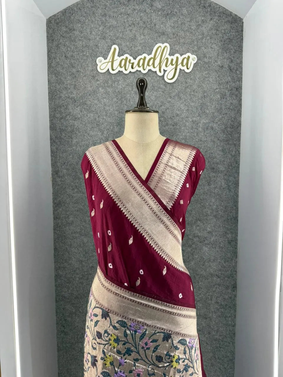 Viscose Raw Silk Bandhej Printed Paithani Saree