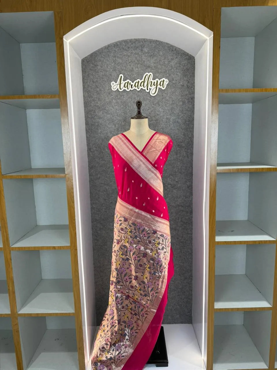 Viscose Raw Silk Bandhej Printed Paithani Saree