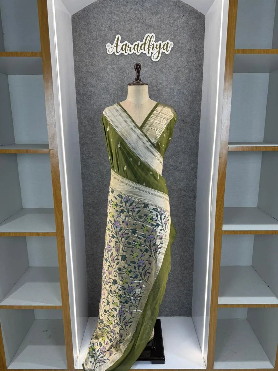 Viscose Raw Silk Bandhej Printed Paithani Saree