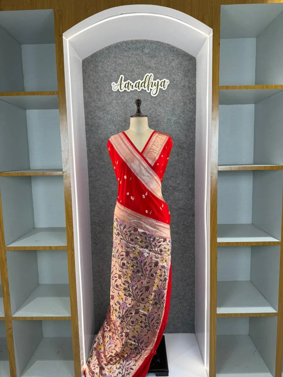 Viscose Raw Silk Bandhej Printed Paithani Saree