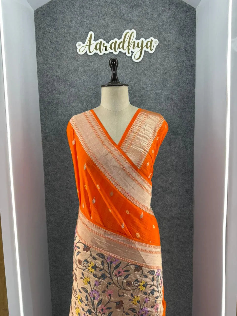 Viscose Raw Silk Bandhej Printed Paithani Saree