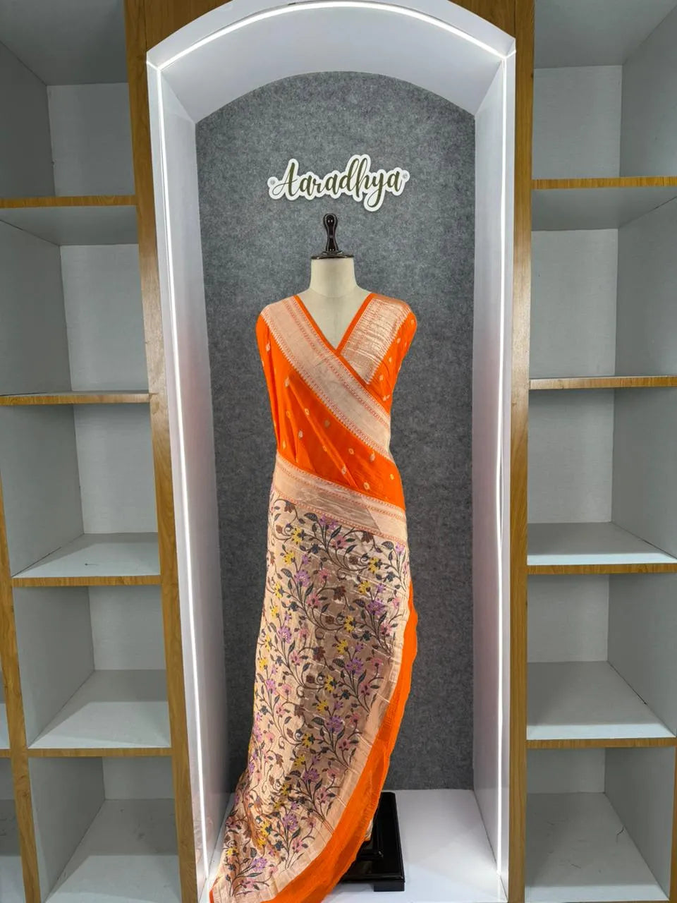 Viscose Raw Silk Bandhej Printed Paithani Saree