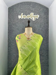 Soft Khadi Raw SIlk Lotus Pallu Paithani Saree