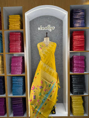 Soft Khadi Raw SIlk Lotus Pallu Paithani Saree