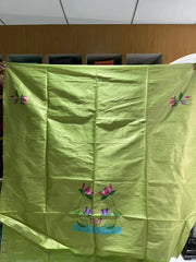 Soft Khadi Raw SIlk Lotus Pallu Paithani Saree