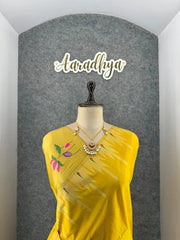 Soft Khadi Raw SIlk Lotus Pallu Paithani Saree