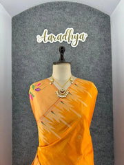 Soft Khadi Raw SIlk Lotus Pallu Paithani Saree