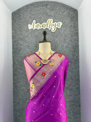 Phoolmala Paithani Soft Khadi Raw Silk Saree