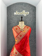 Phoolmala Paithani Soft Khadi Raw Silk Saree