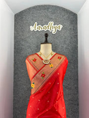 Phoolmala Paithani Soft Khadi Raw Silk Saree