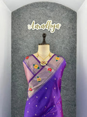 Phoolmala Paithani Soft Khadi Raw Silk Saree