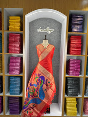 Soft Raw Silk Peacock Paithani Saree
