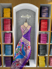 Soft Raw Silk Peacock Paithani Saree