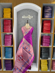 Soft Khadi Raw SIlk Mandap Paithani Saree