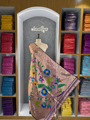 Dupatta - Pure Zari Floral Multicolor Weaving Paithani Dupatta