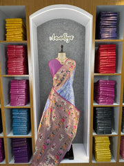 Lucknowi Paithani and Patola Fusion Saree