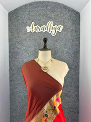 Lucknowi Paithani and Patola Fusion Saree