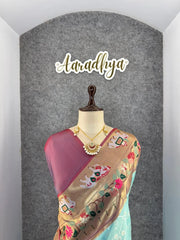 Lucknowi Paithani and Patola Fusion Saree