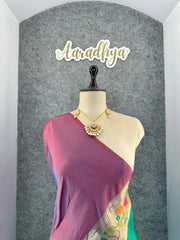 Lucknowi Paithani and Patola Fusion Saree