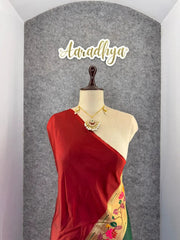 Lucknowi Paithani and Patola Fusion Saree