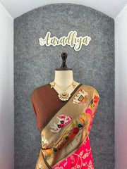 Lucknowi Paithani and Patola Fusion Saree