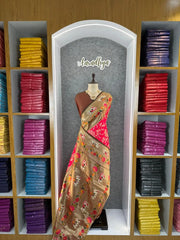 Lucknowi Paithani and Patola Fusion Saree