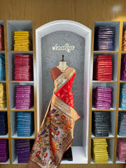 Maharashtrian 3D Pichwai Soft Silk Paithani Saree