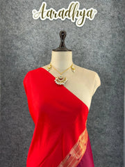 Maharashtrian 3D Pichwai Soft Silk Paithani Saree