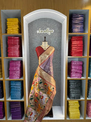 Maharashtrian 3D Pichwai Soft Silk Paithani Saree