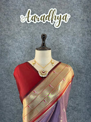 Maharashtrian 3D Pichwai Soft Silk Paithani Saree