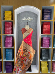 Maharashtrian 3D Pichwai Soft Silk Paithani Saree