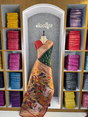 Maharashtrian 3D Pichwai Soft Silk Paithani Saree