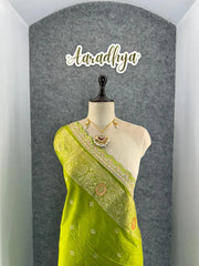 Dolla Silk Embroidery Work Lace Banarasi Saree