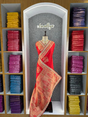 Dolla Silk Embroidery Work Lace Banarasi Saree