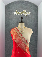 Dolla Silk Embroidery Work Lace Banarasi Saree