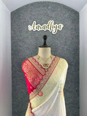 Dolla Silk Embroidery Work Lace Banarasi Saree