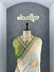 Dolla Silk Embroidery Work Lace Banarasi Saree