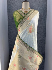 Dolla Silk Embroidery Work Lace Banarasi Saree