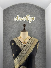 Banarasi Jaal Embroidery Sequence Work Sarees (Unstiched Blouse)