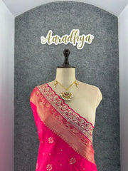 Banarasi Jaal Embroidery Sequence Work Sarees (Unstiched Blouse)