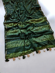 Pure Cotton Hand Dyed Bandhej Sibori Saree