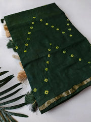Pure Cotton Hand Dyed Bandhej Sibori Saree