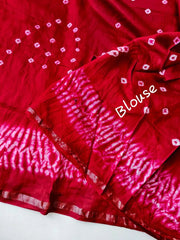 Pure Cotton Hand Dyed Bandhej Sibori Saree