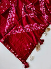 Pure Cotton Hand Dyed Bandhej Sibori Saree