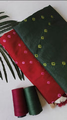 Pure Cotton Hand Dyed Bandhej Sibori Saree