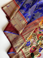 Maharashtrian 3D Pichwai Soft Silk Paithani Saree