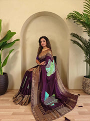 Munga Soft Silk 3D Flower Masterpiece Saree